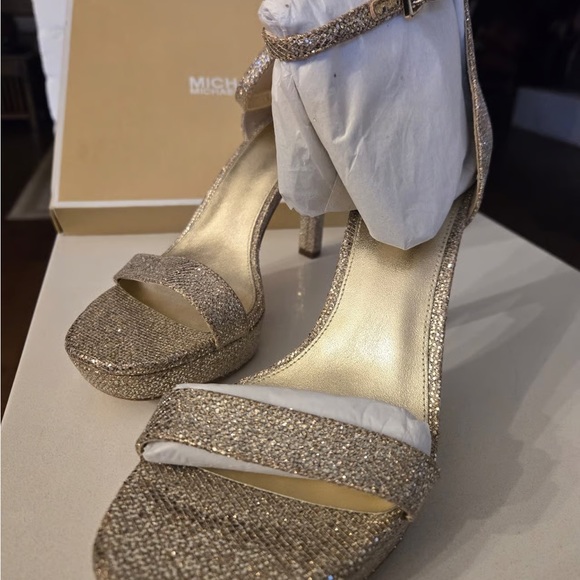 Michael Kors Shoes - Michael Kors Shimmering Gold Heels